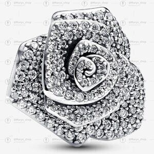 Pandora Sparkling Rose in Bloom Oversized Charm|Pendant